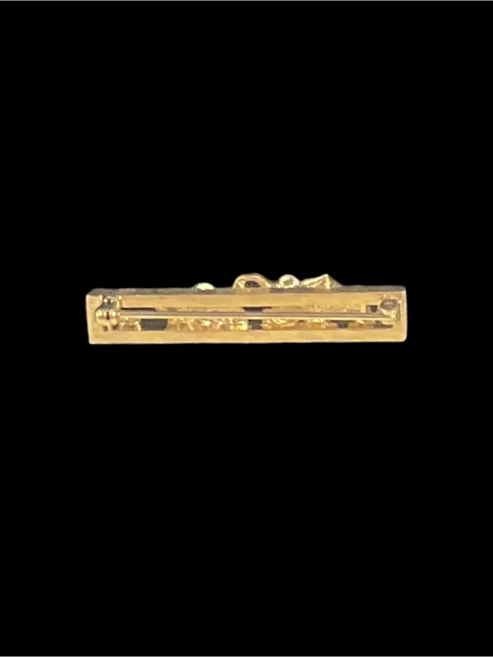 Vintage Avon Goldtone Floral Bar Brooch Delicate Openwork Flower Pin 40mm